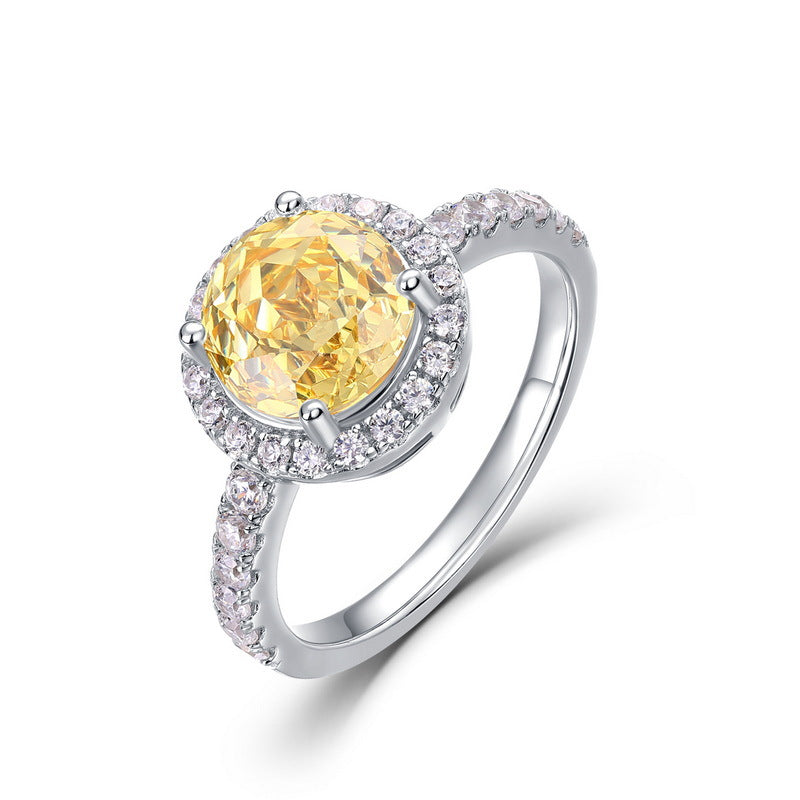 S925 Sterling Silver Zircon Rose Ring