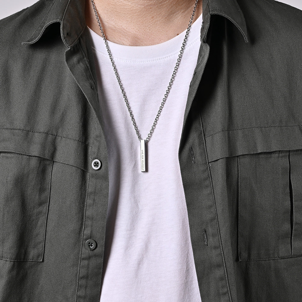 Japanese Cold Wind Stainless Steel Pendant Necklace for Men