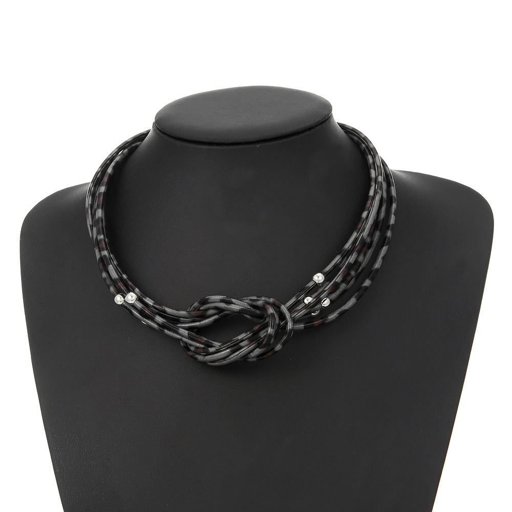 Planderful Savanna Rhythms Necklace – Elegant Leopard Print Design