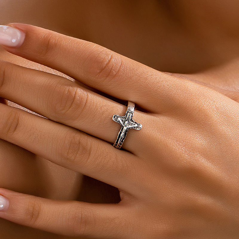 Fashionable Metal Cross Ring for Women by Planderful
