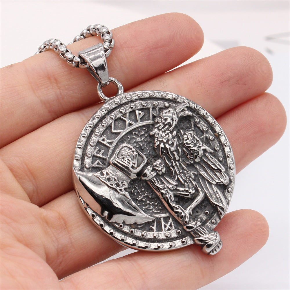 Viking Rune Axe Pendant Titanium Steel Unisex Bold Protection Statement By Planderful For Norse Fans