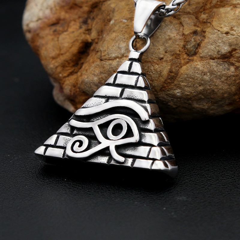 Eye of Horus Egyptian Stainless Steel Men's Pendant Necklace