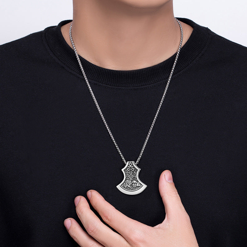 Stainless Steel Necklace – Vintage Viking Wolf Pendant