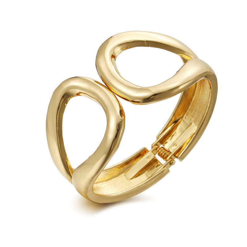 Golden Glamour Statement Bracelet, Unique Handcrafted Jewelry for Women