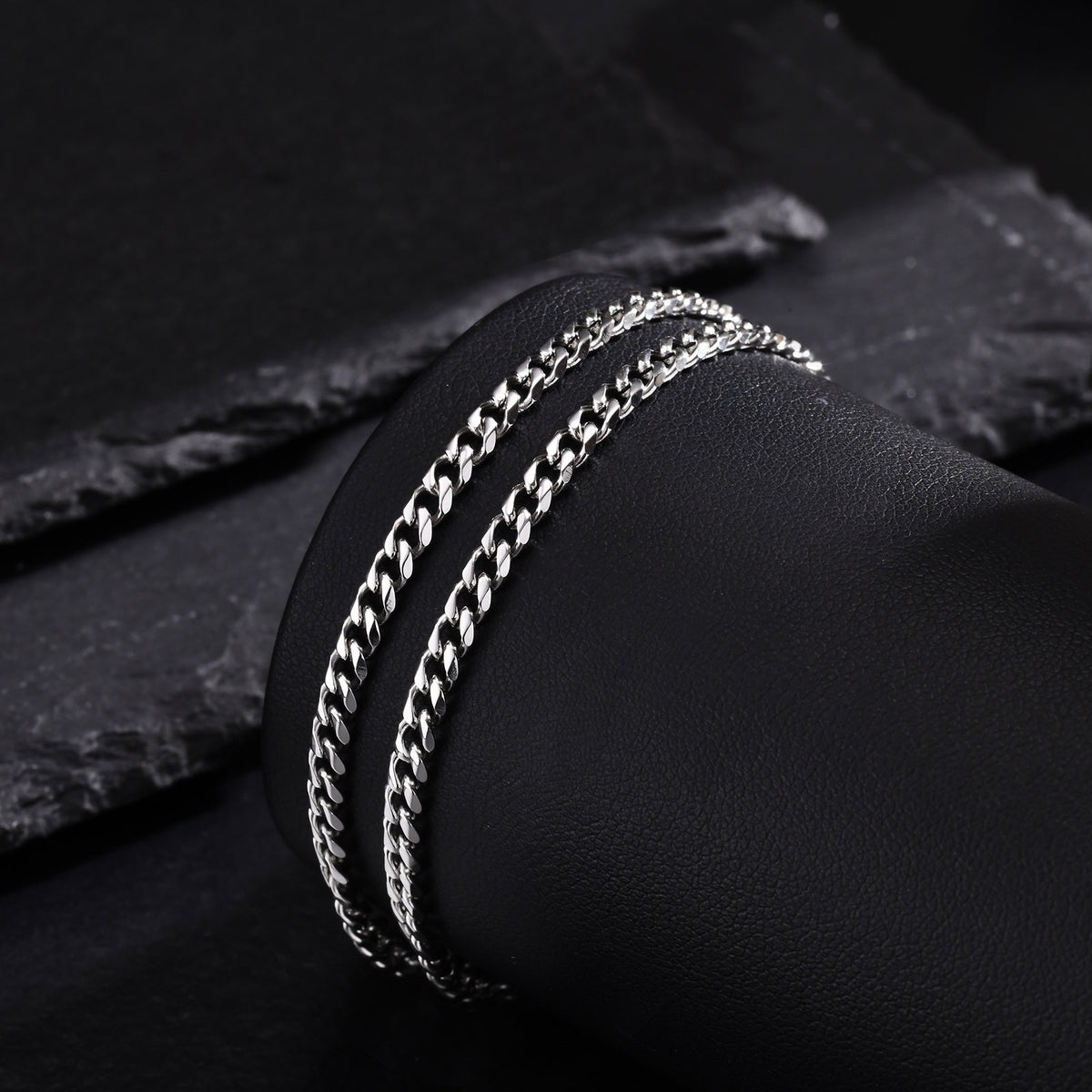 Simple Six-Sided Grinding Chain Stainless Steel Bracelet for Men