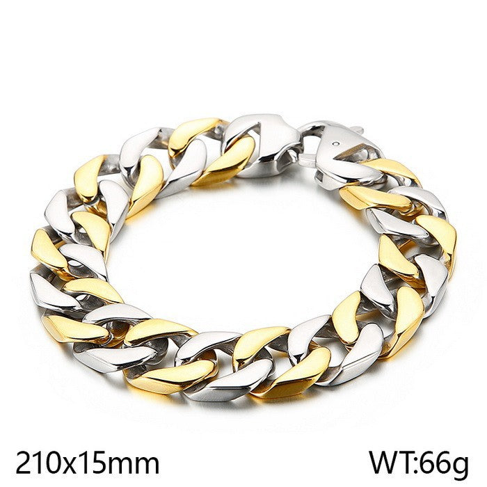 Hip-Hop Minimalist Bracelet – Vacuum Electroplated Dopamine Cut-Edge Cuban Chain