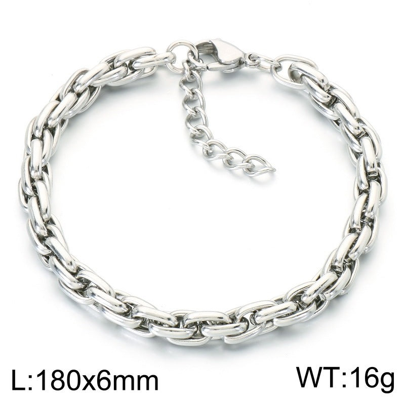 Thick Oval Cuban Unisex Bracelet Commuter Neutral Style Source