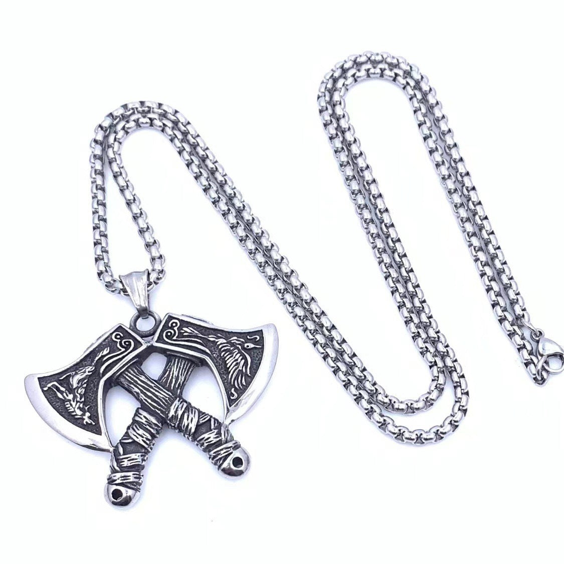 Planderful Viking Odin Axe Shield Pendant Titanium For Men