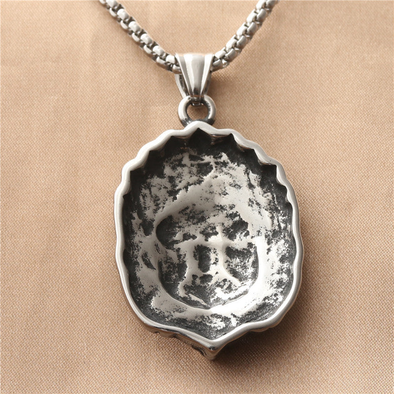 Men's Vintage Punk Necklace with Titanium Steel Indian Pendant - Trendy Stainless Steel Jewelry