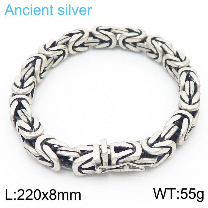 Stylish Stainless Steel Emperor Chain Bracelet - Custom Hipster Accessory for Men