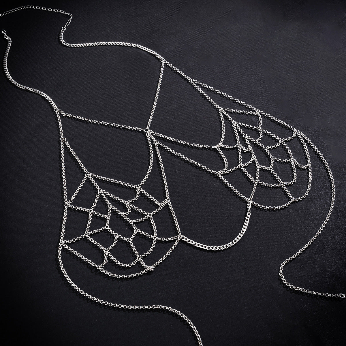 Gothic Halloween Spider Web Body Chain Necklace - Vienna Verve Collection