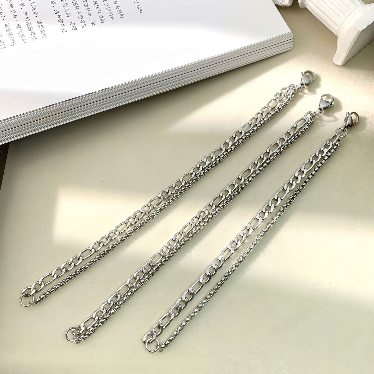 Planderful Jewelry Everyday Genie Two Piece Stainless Steel Bracelet Set For Couples