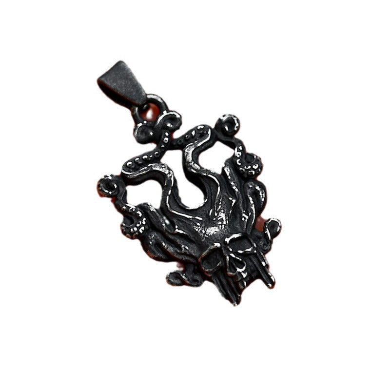 Retro Stainless Steel Octopus Skull Pendant for Men - Wholesale Titanium Steel Jewelry