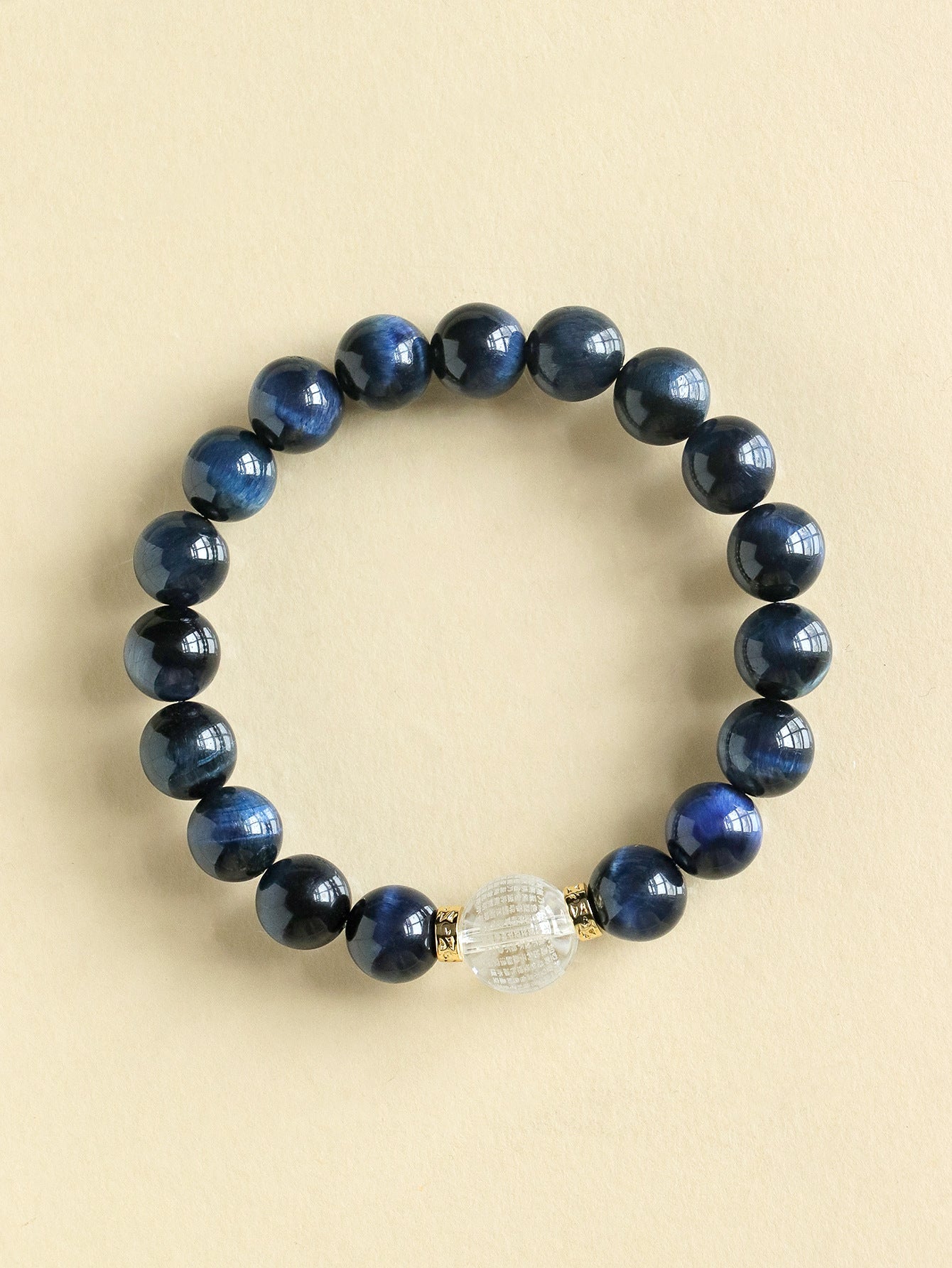 Planderful Fortune's Favor Couple Bracelet – Luxurious Crystal and Blue Tiger Eye Design
