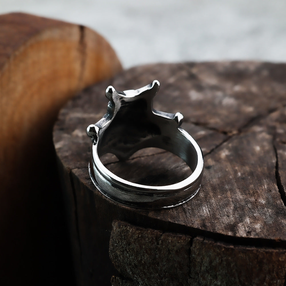 European And American Style Crow Halloween Men's Ring Viking Ring Titanium Steel Jewelry