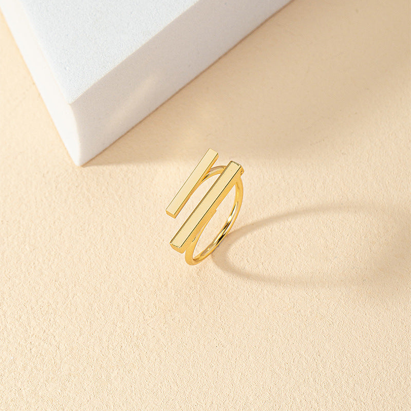 Vienna Verve Geometric Chic Ring - Unique High-End Fashion Accessory