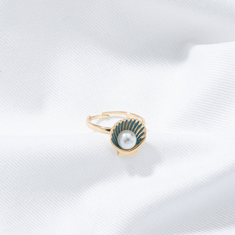 European-American Shell Pearl Kids Ring - Wholesale Fashion Jewelry for Cross-Border Trade