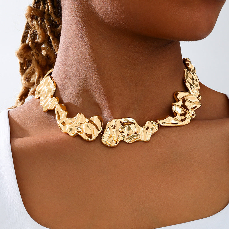 Planderful Vienna Verve Necklace – Exaggerated Irregular Heavy Metal Design