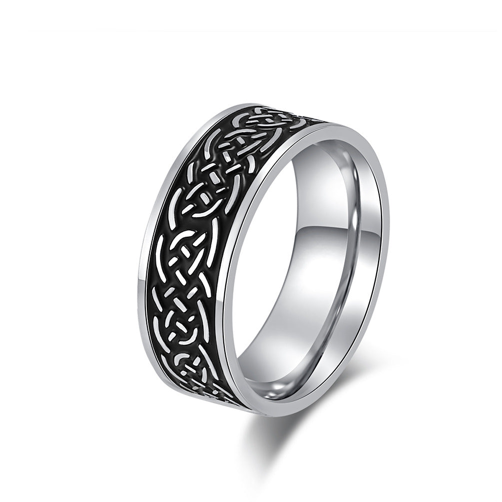 Cross-Border Nordic Viking Celtic Braided Knot Ring for Men