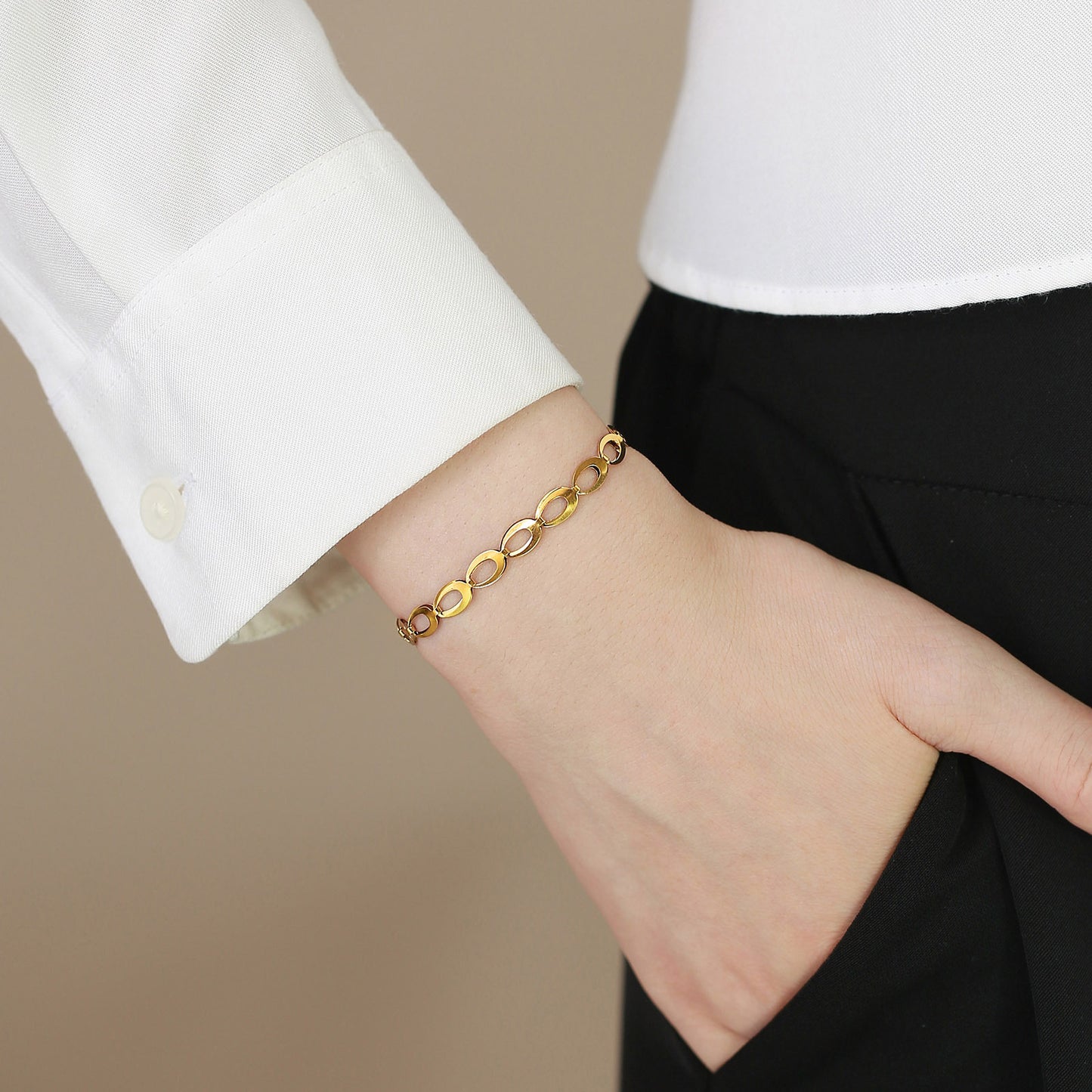 Stainless Steel Simple Bracelet Gold Women's Fashion Jewelry