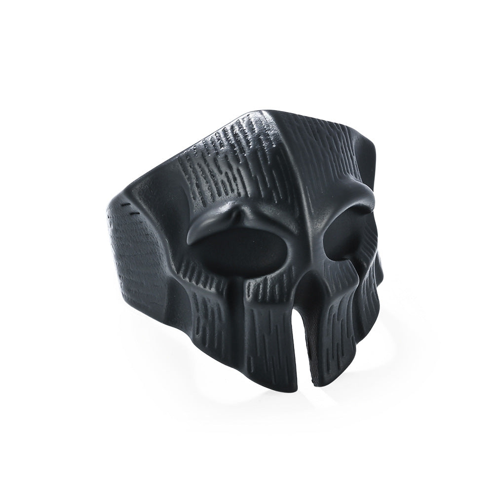 Planderful Spartan Skull Stainless Steel Ring For Men Bold Vintage Look Rugged Ancient Silver Jewelry