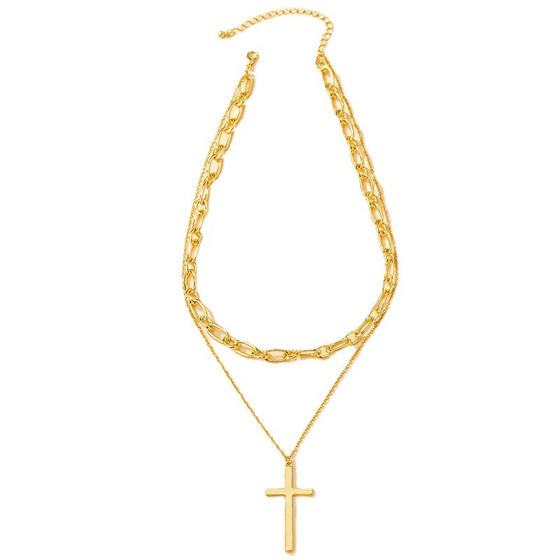 Creative Double Cross Pendant Necklace - Vienna Verve Collection