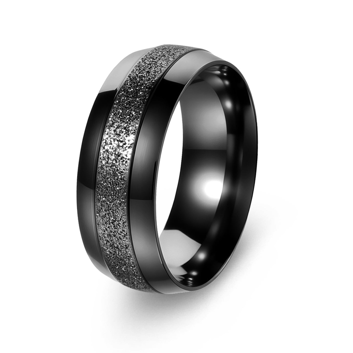 Planderful Everyday Genie Titanium Steel 8mm Matte Ring For Couples Unisex Protective Wedding Band