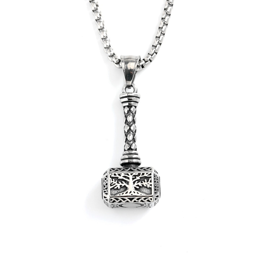 Vintage Tree of Life Viking Stainless Steel Men's Pendant Necklace