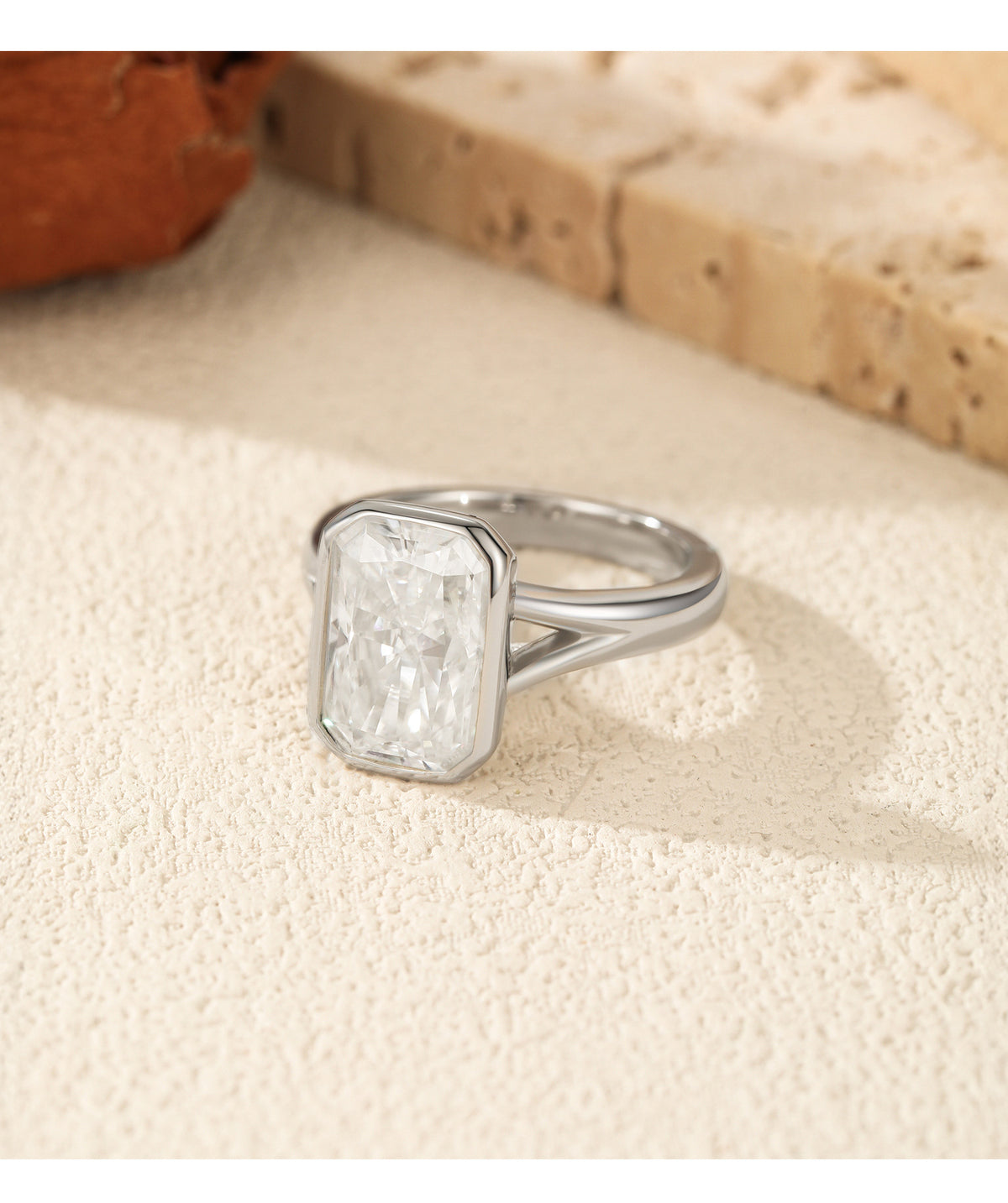 S925 Sterling Silver Cushion-Cut Moissanite Statement Ring