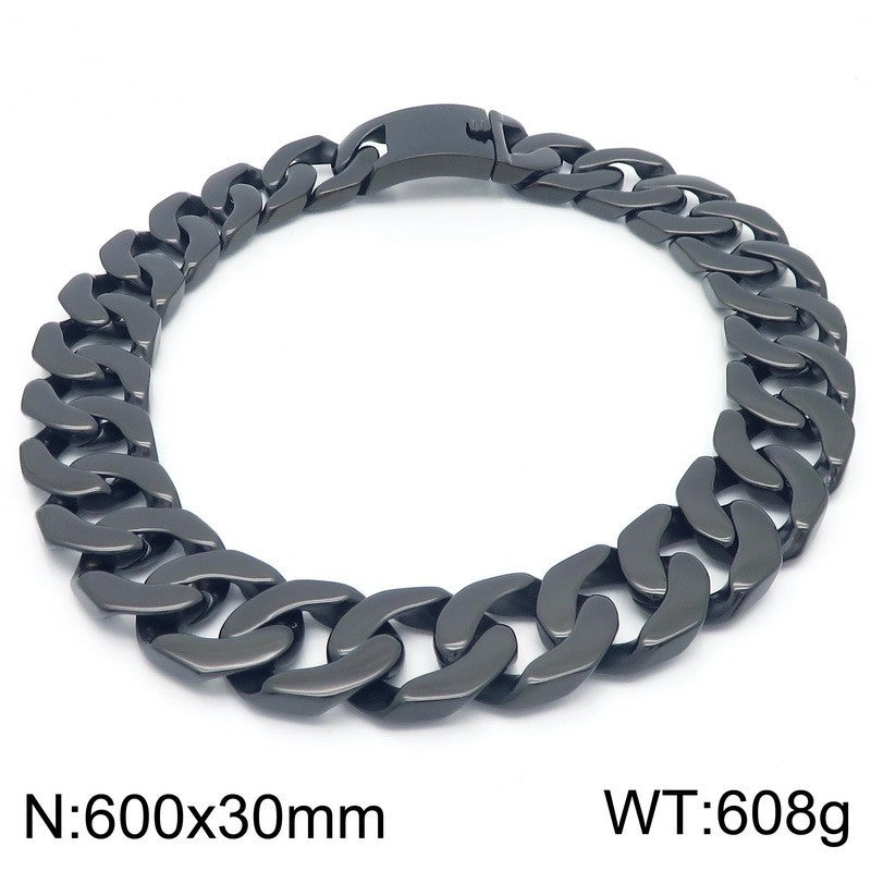 Planderful Exaggerated Wide Cuban Chain Necklace for Men