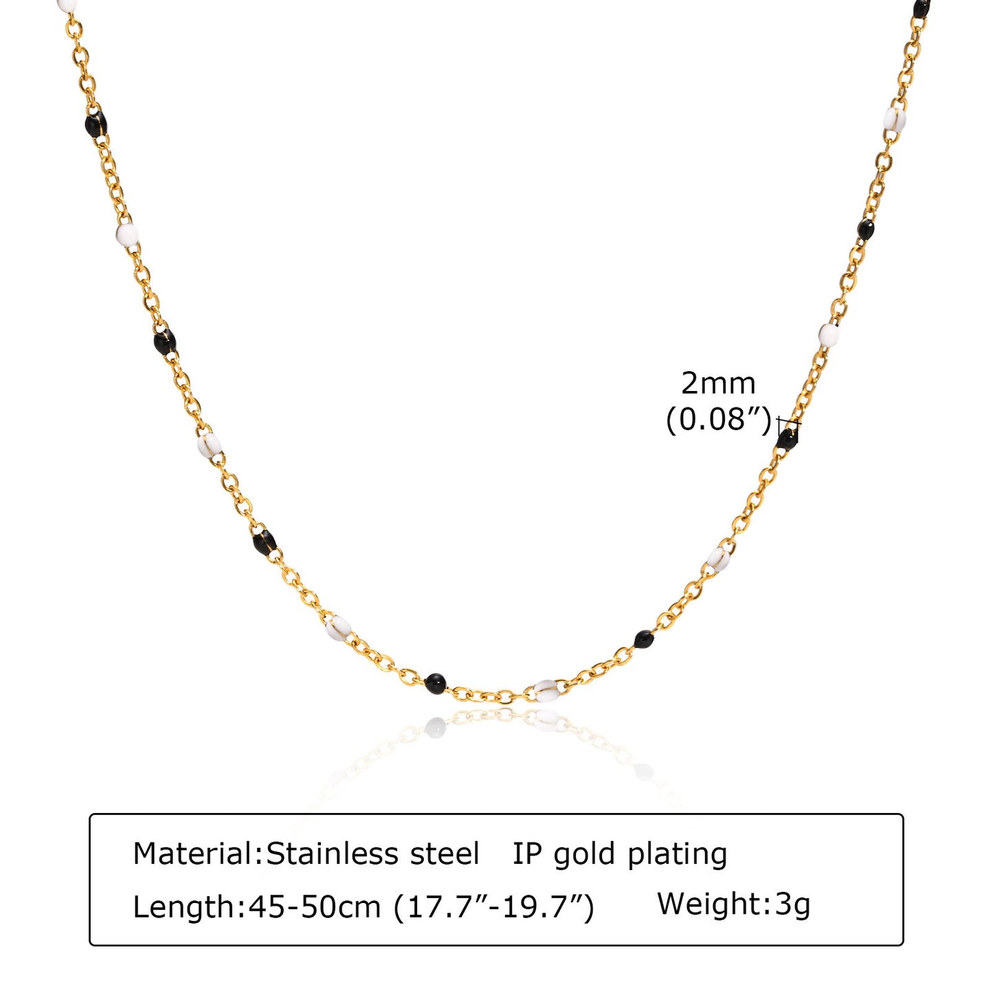 European And American Jewelry Stainless Steel Epoxy Necklace