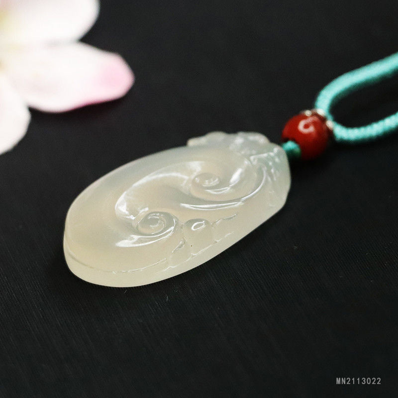 White Chalcedony Ruyi Pendant