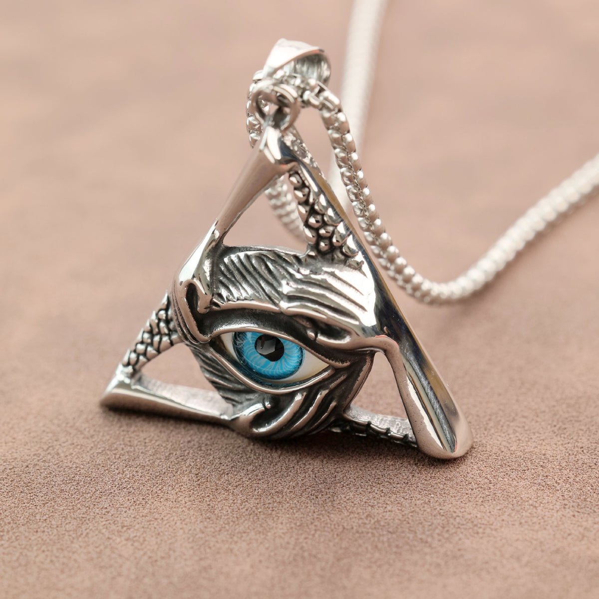 Punk Triangular Stainless Steel Men's Pendant Necklace