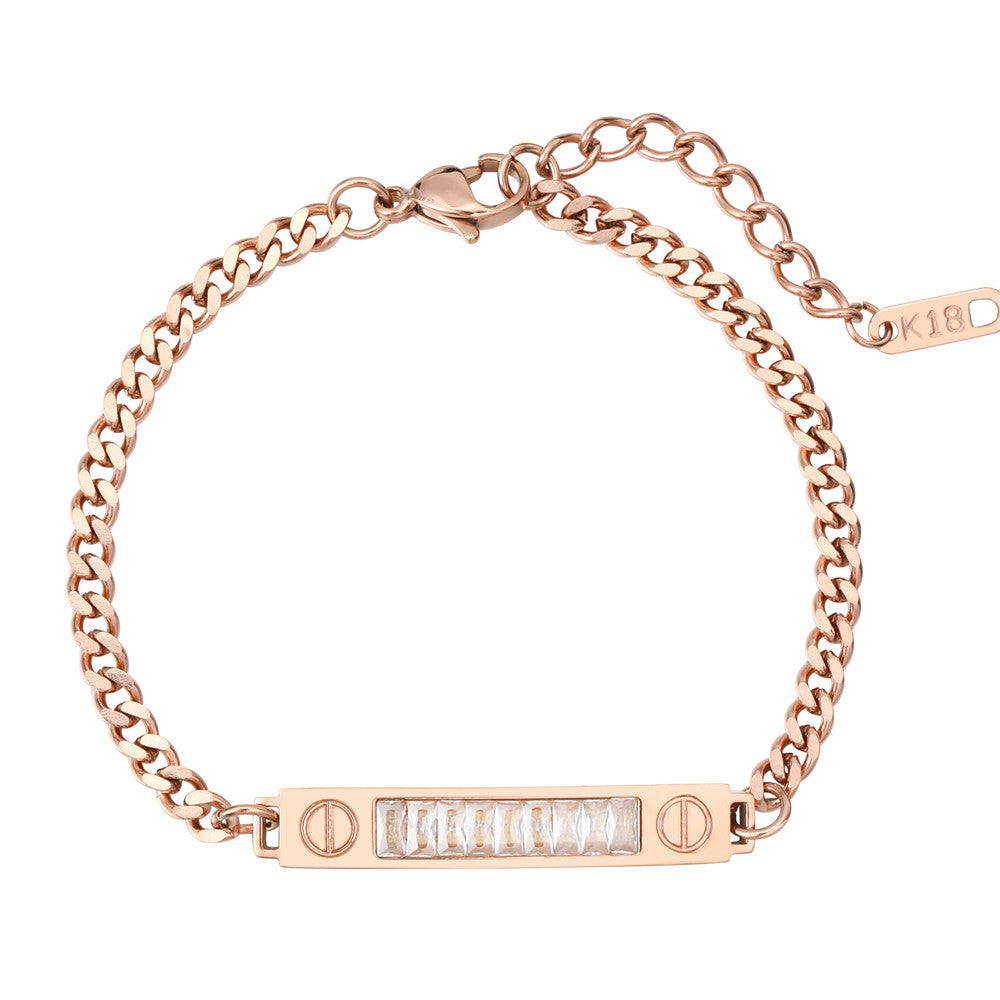Planderful Zircon Bracelet For Women Elegant Everyday Genie Steel Jewelry Statement Piece