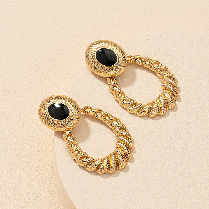 Retro Metal Water Droplet Earrings - Vienna Verve Collection
