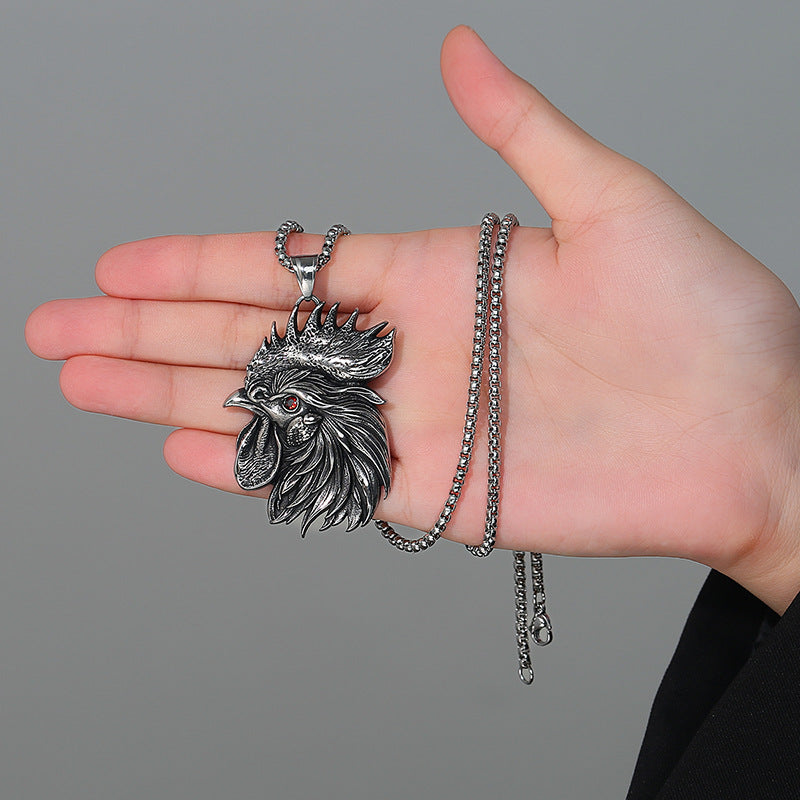 Gothic Cock Stainless Steel Pendant Necklace