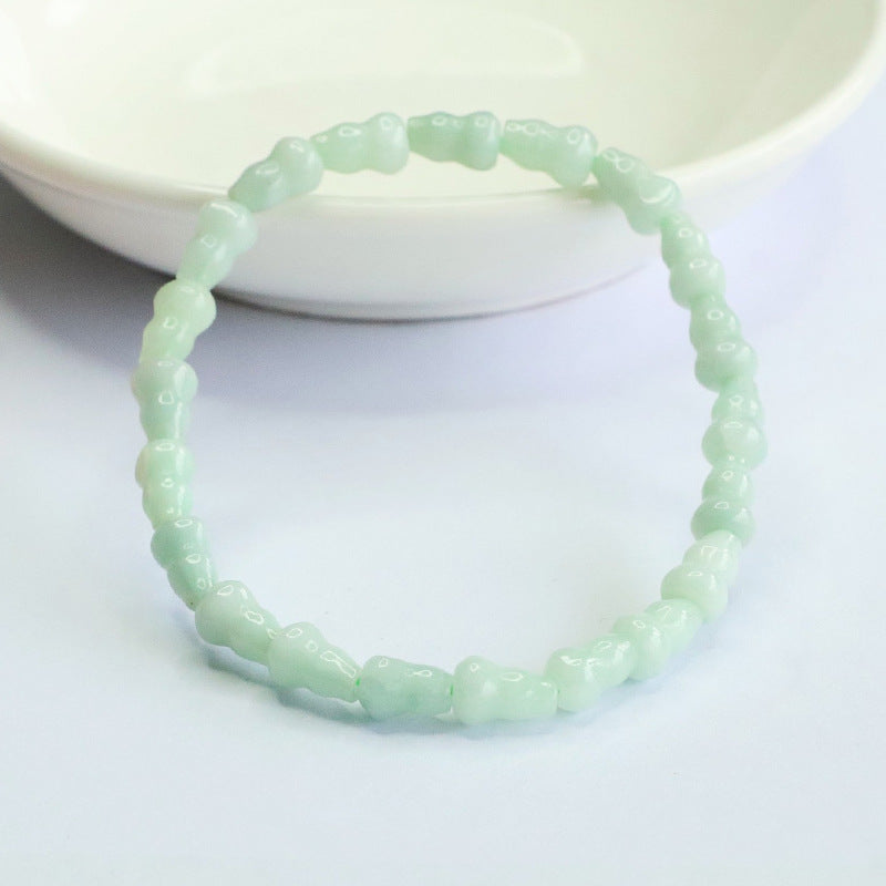 Jadeite Gourd 5 mm Beaded Bracelet