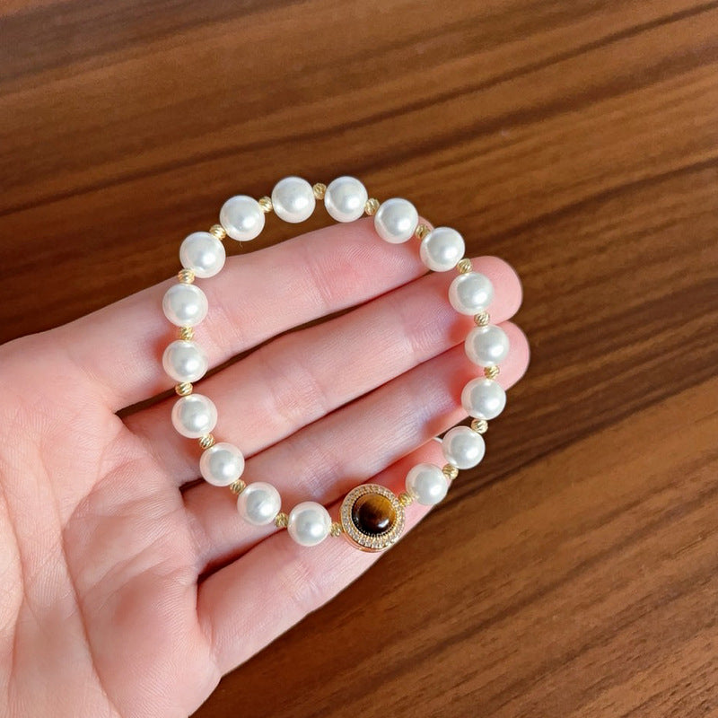 Maillard Tiger Eye & Pearl Bracelet