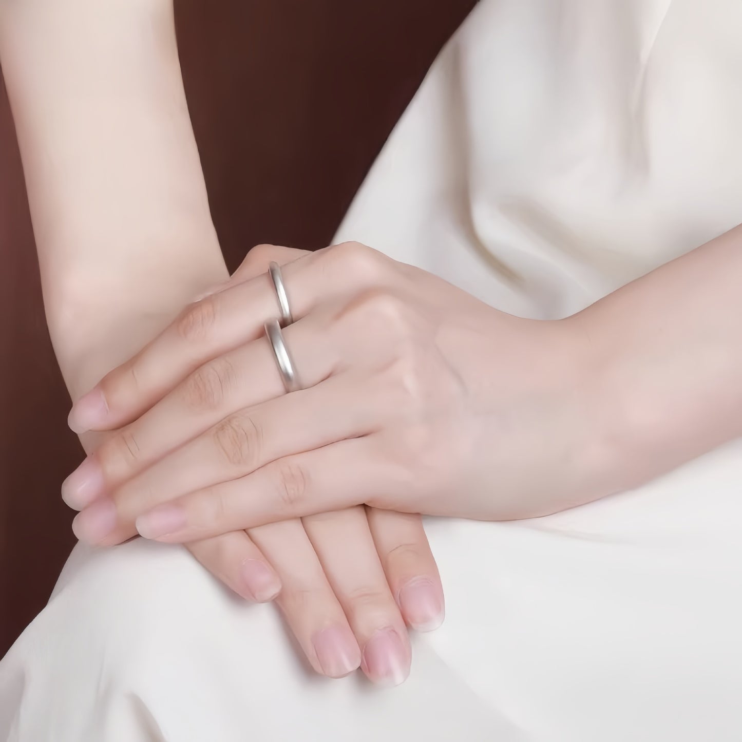 New 925 Sterling Silver Ancient Plain Ring Luxury Couple Accessory