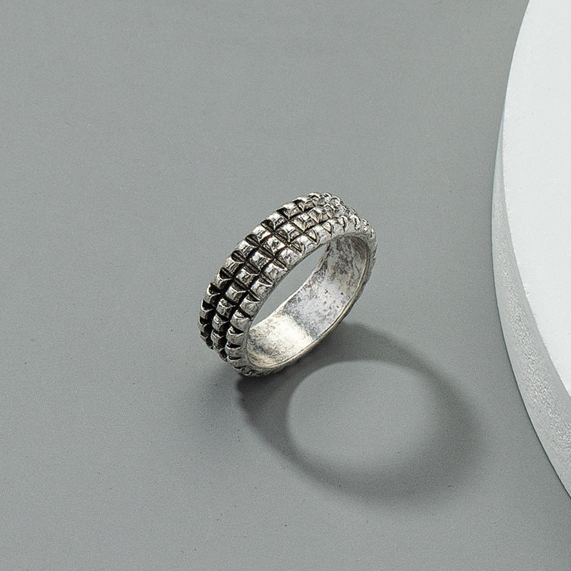 Vintage Vienna Verve Men's Ring - Exquisite Handcrafted Cross-Border Jewelry