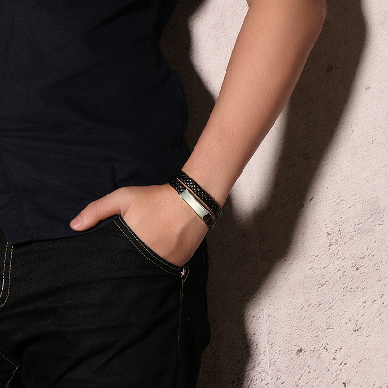 Cross-Border Accessories Black Men's Bracelet Spot Wholesale