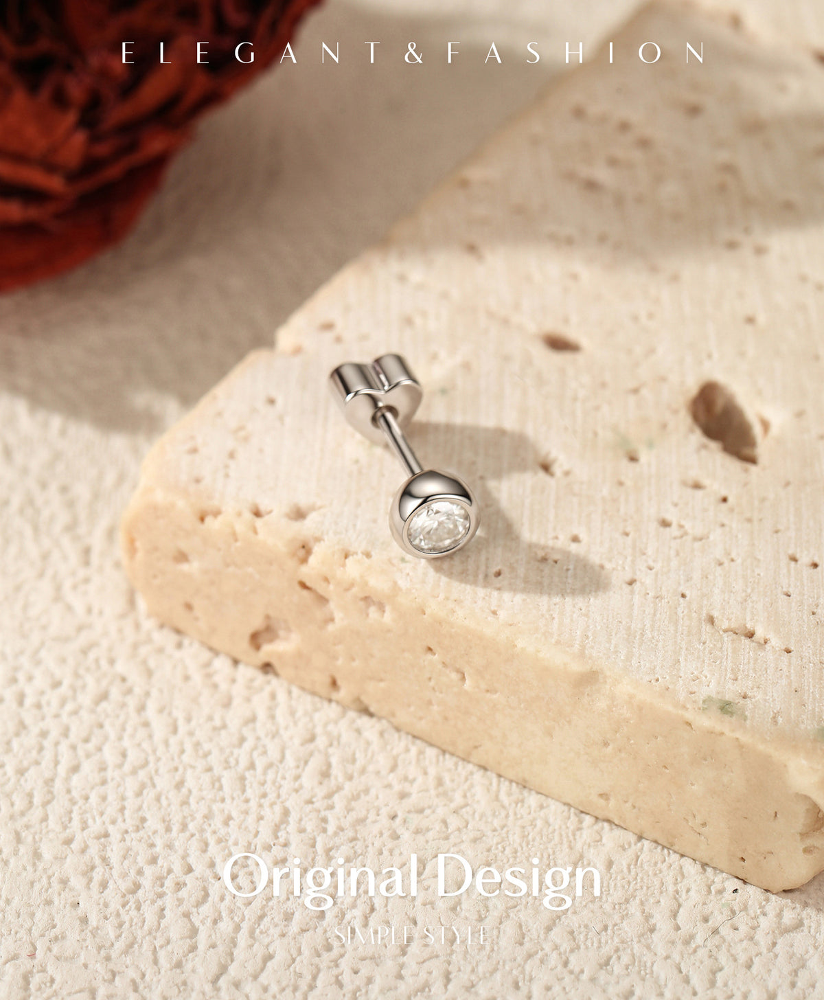 925 Sterling Silver Minimalist Moissanite Earrings