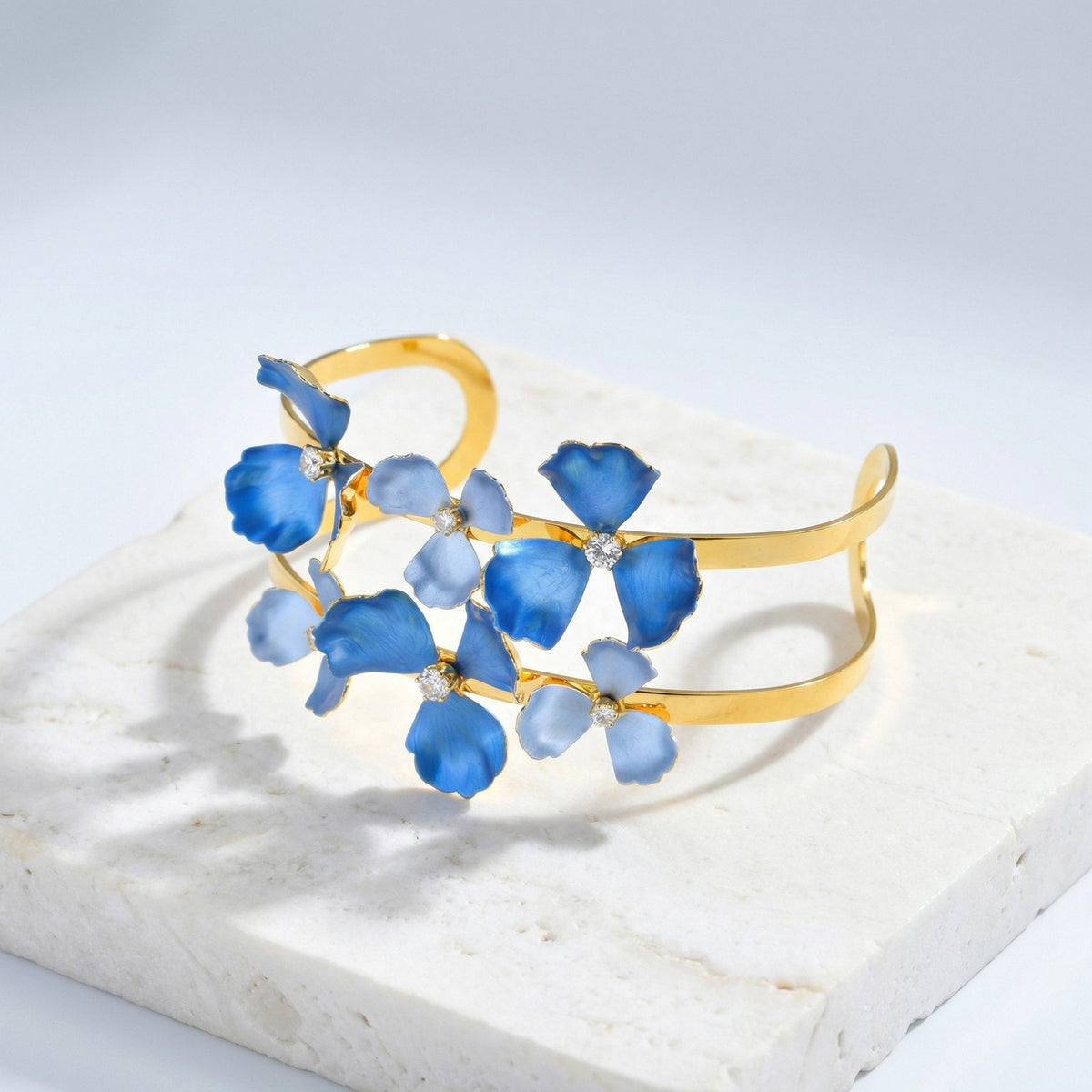 Flower Zircon Stainless Steel Bracelet for Men