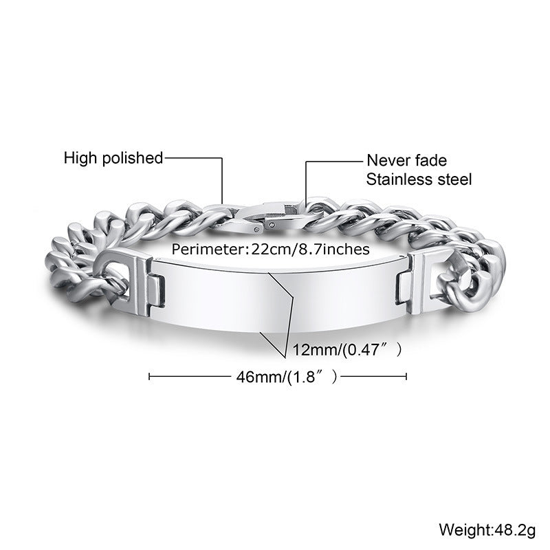 Cross-Border Stainless Steel Curved Brand Bracelet Female Fashion Jewelry