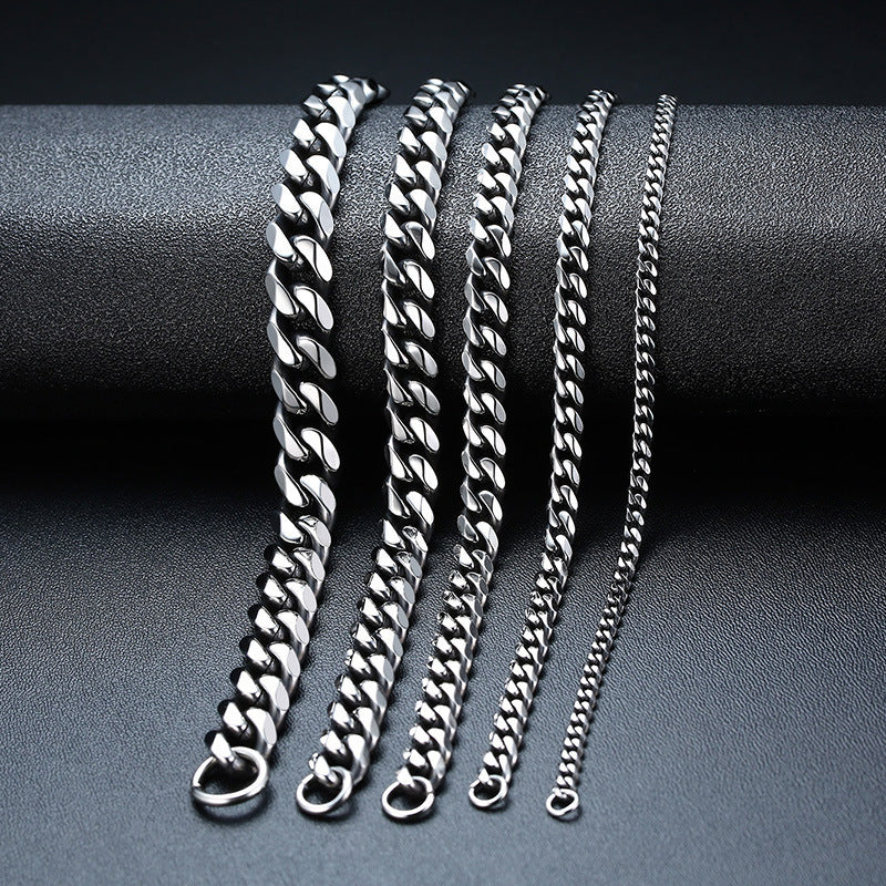 3 6-11 Mm Cuban Stainless Steel Bracelet for Men