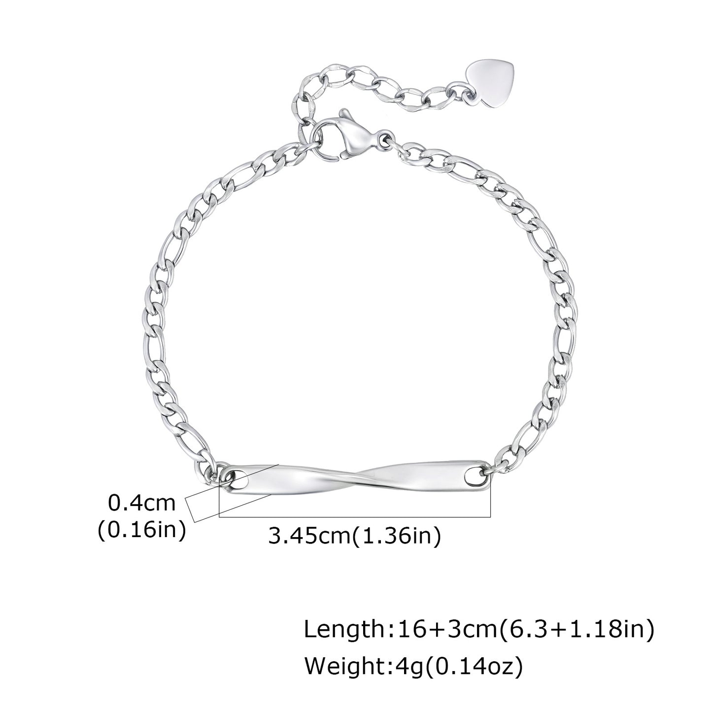 Planderful Gold Steel Mobius Bracelet For Couples Wear