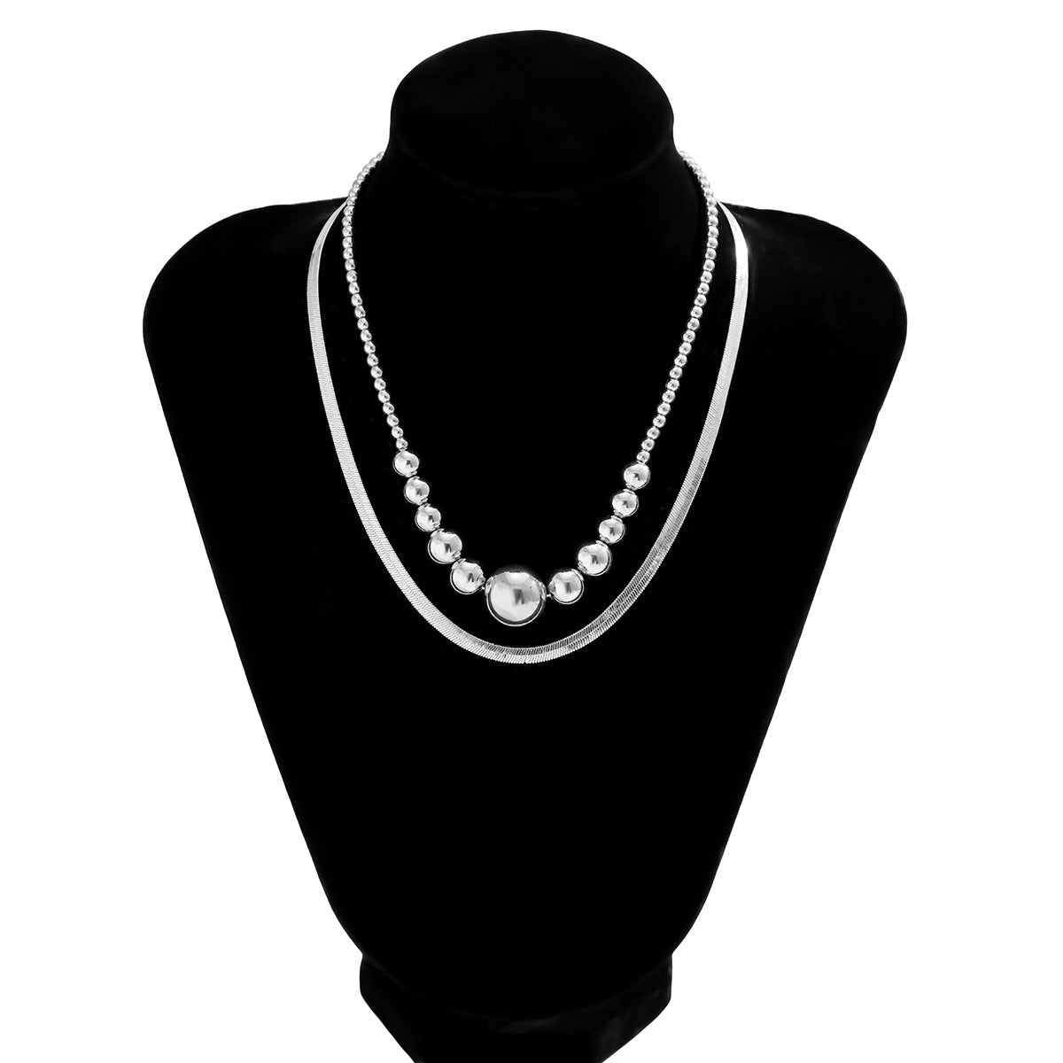Planderful Snake Chain Necklace Vienna Verve Double Layer For Women Versatile Statement Jewelry
