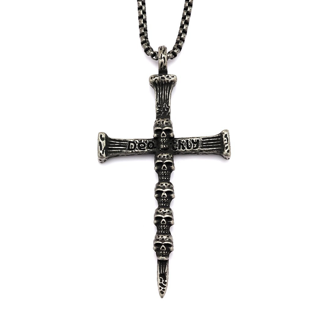Punk Skull Cross Stainless Steel Men's Pendant Necklace