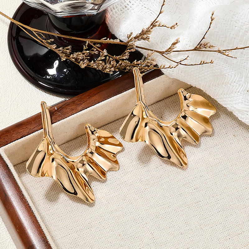Volcano Lava Geometry C-Shaped Earrings - Vienna Verve Collection