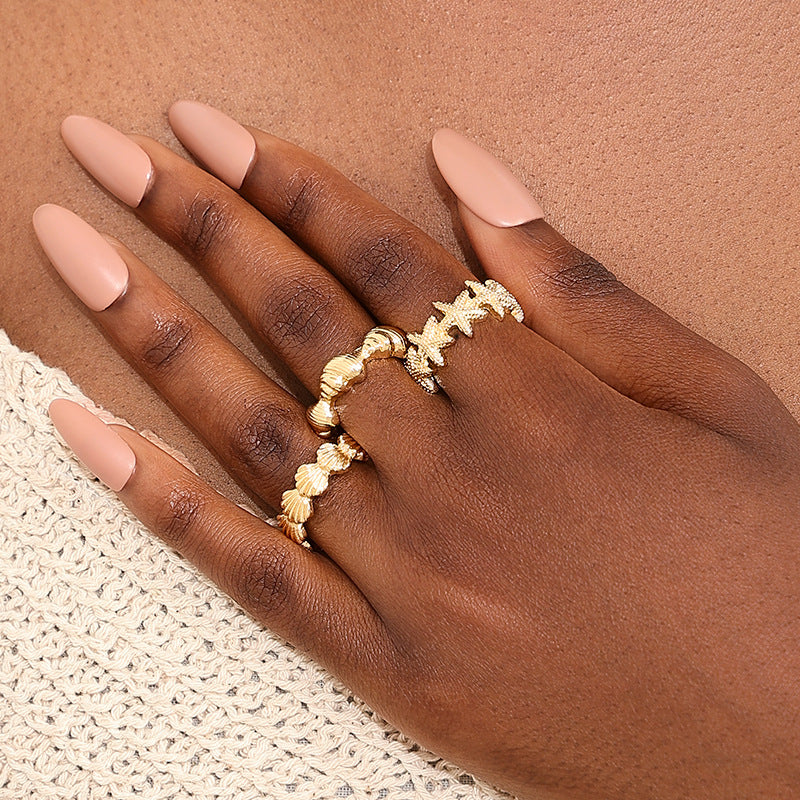 Stylish Ocean Element Shell Open Ring for Beach Lovers